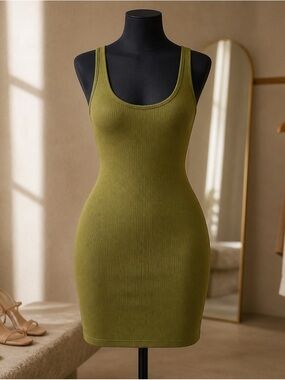 J for Justify Olive Green Sleeveless Midi Dress